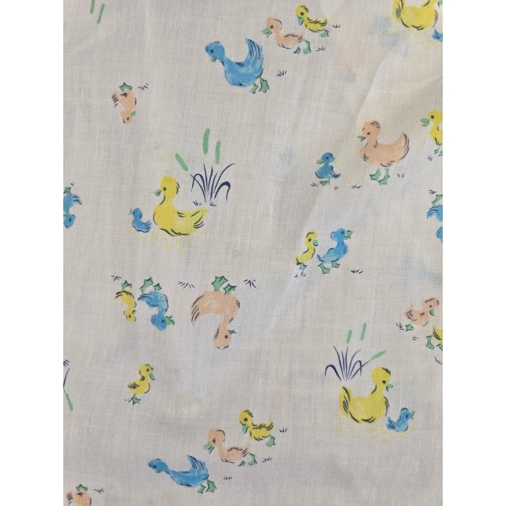 Vintage 70s Duckling Duck Fitted Crib Nursery Sheet Pastel 23x38 Cottagecore